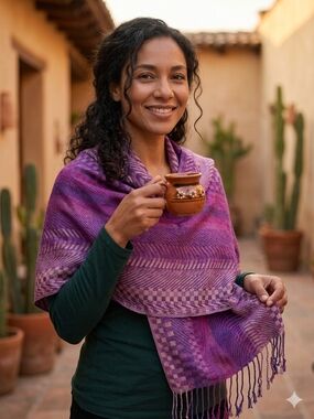 Soft Purple Patterned Shawl Wrap - Women Accessories